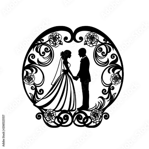 wedding invitation with wedding rings