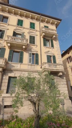 Verona's historic center, sunset light