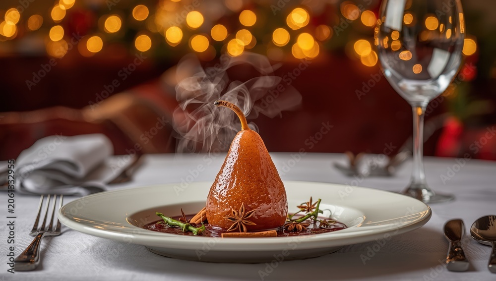 Fototapeta premium Flavorful idea - pear soaked in wine