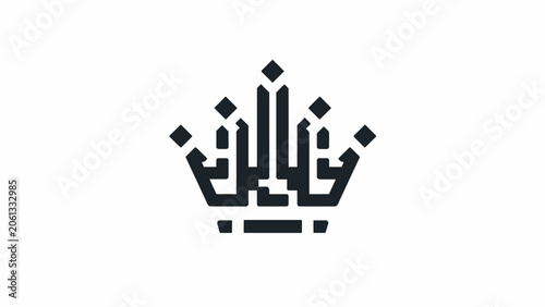 Fotografía Elegant black abstract crown royalty icon.
