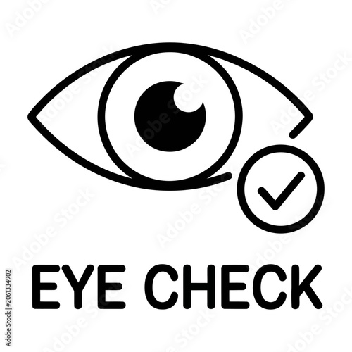 Eye check medical examination concept simple black line vector icon for health monitoring
