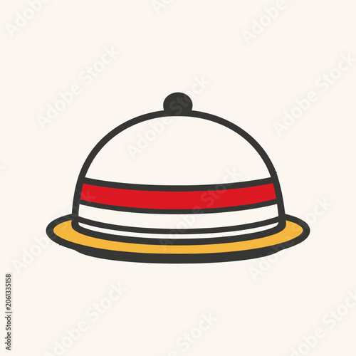 Indonesia Independence Day ceremonial hat with red and white stripes, celebrating national pride