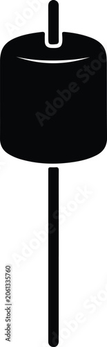 Silhouette vector toasted marshmallow on a wooden stick food design