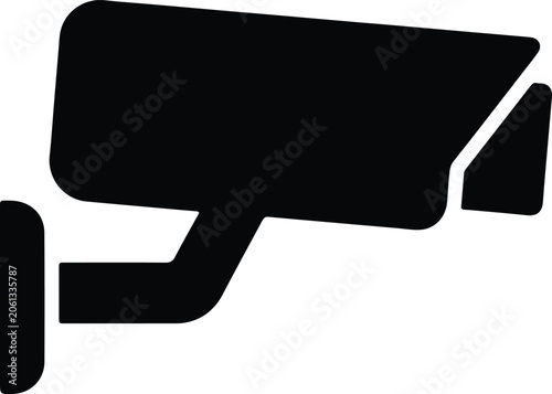 Silhouette vector surveillance camera icon for security monitoring system design