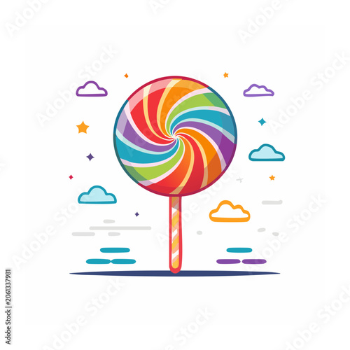 Colorful decorative lamp illustration