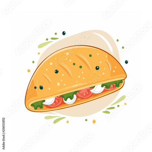 Flat design hamburger illustration isolated