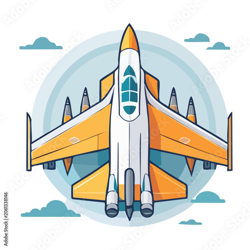 Flat design laptop with Wi-Fi symbol vector
