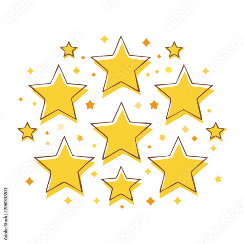 Yellow star and snowflake pattern vector