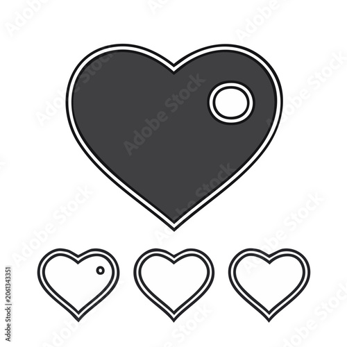 Flat design heart icon with small hearts