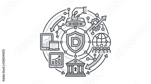 Digital democracy and electronic voting system icon.