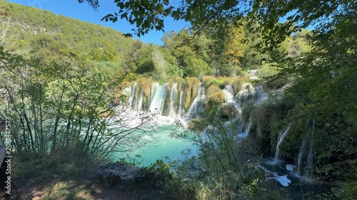 Panoramic waterfalls at Skradinski Buk in Krka National Park Croatia