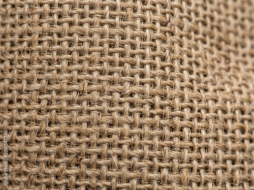 фотографія Close-up beige burlap woven texture.