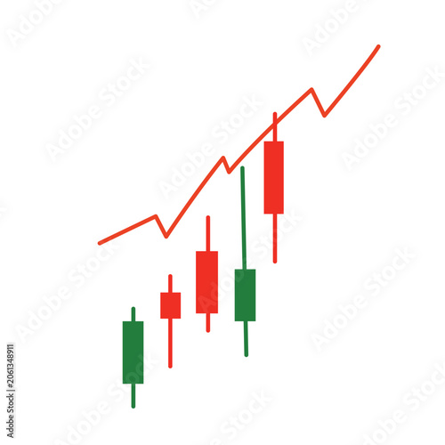 Bullish trading chart illustration for finance apps, market reports, investment ads