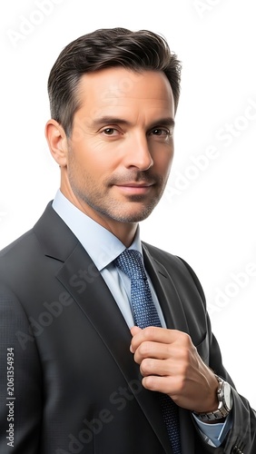 Confident businessman in formal attire indoors.