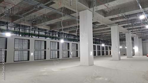 Data Hall Under Construction in a Modern Data Center Facility