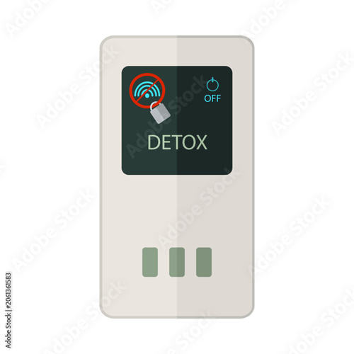 Minimalist dumbphone with padlock for digital detox concept, on white background. Of lock on phone screen for social media disconnect and mental health. Anti smartphone, best minimalist phone. Vector