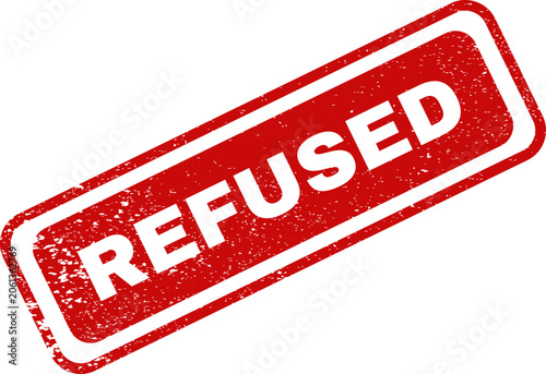 Red prohibited stamp or sticker with distressed edges