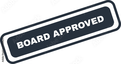 Board approved official stamp with white text on black background