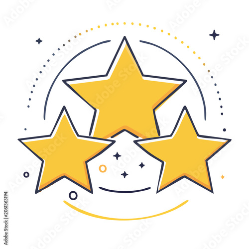 Yellow sunburst star icon flat design