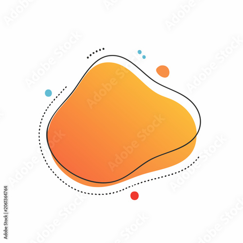 Abstract Organic Shape with Gradient and Dots