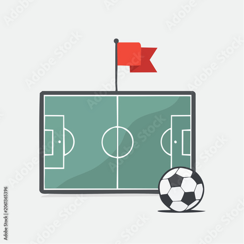 Soccer Field and Ball Illustration