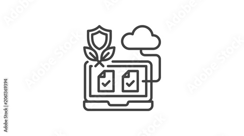 Secure cloud computing and verified digital data processing concept.