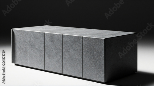 Modern Minimalist Gray Concrete Sideboard Cabinet