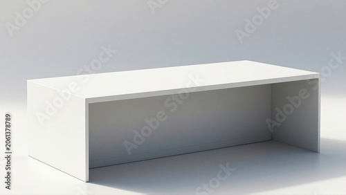 Modern White Rectangular Desk for Office Interior