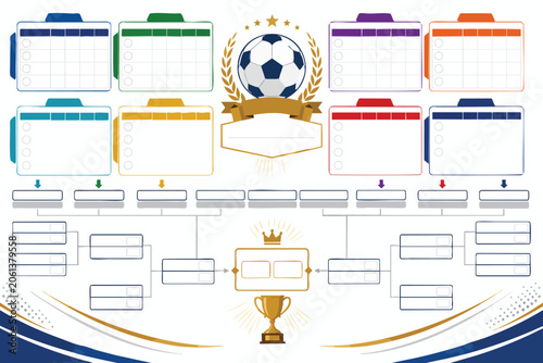 Soccer Match Schedule planner with Football Wall Chart for tournament organization