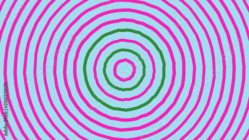 Colorful concentric circles pattern on a light blue background