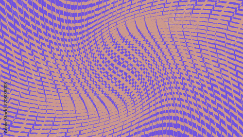 Abstract wavy grid pattern in purple and orange colors