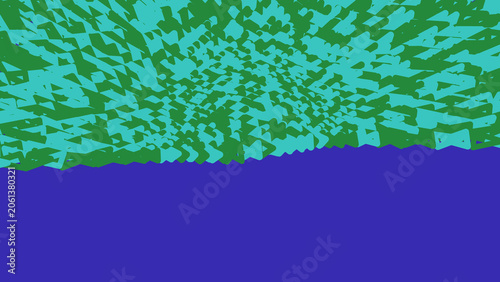 Abstract pixel art pattern with blue and green colors