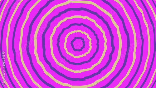Abstract pink circular pattern with vibrant neon waves