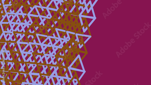 Abstract pattern of overlapping triangles and letter shapes