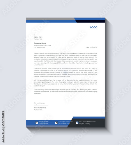 vector business letterhead template design