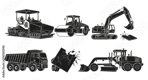 bulldozer excavator and tractor