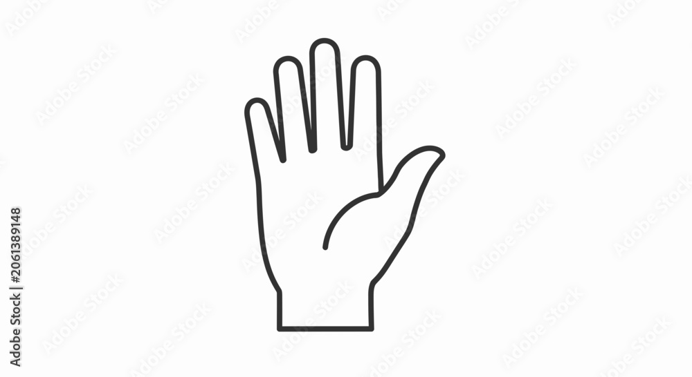 Fototapeta premium Simple Hand Gesture Outline Icon