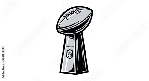 Vince Lombardi Style American Football Championship Trophy Vector Illustration