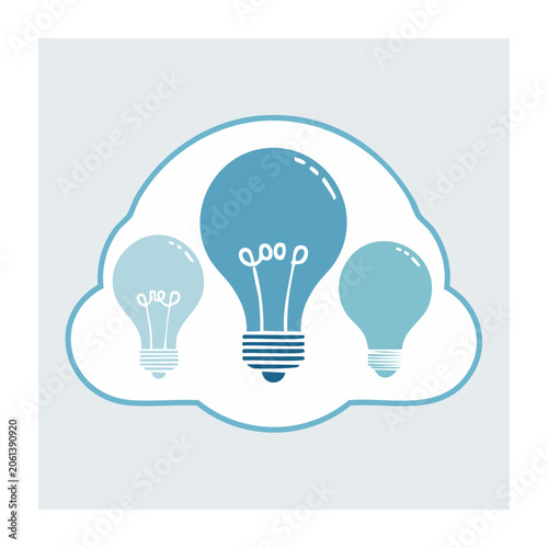 Light bulb and cloud illustration for creativity concept