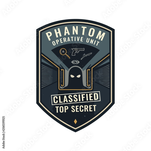 Cuadro en lienzo Phantom Operative Unit Top Secret Badge.