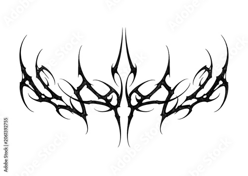Foto Abstract tattoo-inspired lettering and tribal sigil collection featuring ornamen
