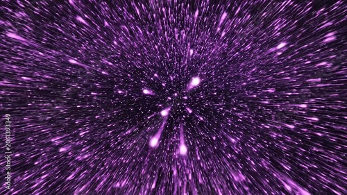 Abstract pink particle explosion on black background.
