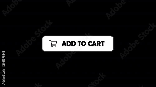 Mouse Cursor Clicking Add to Cart Button Animation | Online Shopping Add to Cart UI Element on Black Background | E-Commerce Web Button Add to Cart Click Motion Graphics