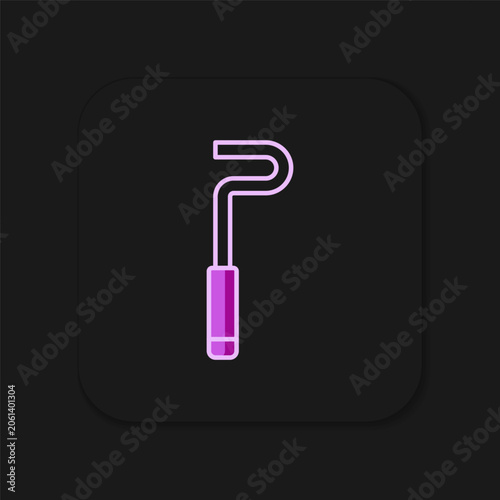 Tableau sur toile Filled outline Fire poker icon isolated on black background