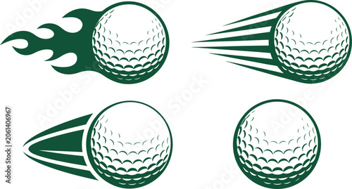 Bild auf Leinwand Flying golf ball, sport icons, fast moving golf ball motion concept, sports acti