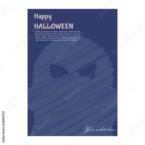 Halloween Poster Collection Vector Set with Hand Drawn Scribble Sketch Style Pumpkin Ghost Witch and Spooky Elements