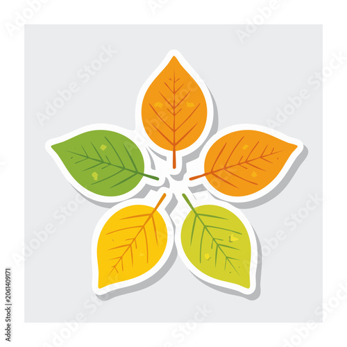 Colorful autumn leaves in flat design style