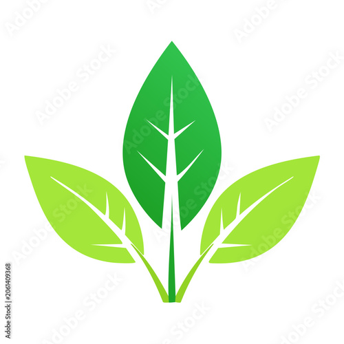 Green leaf icon with transparent background