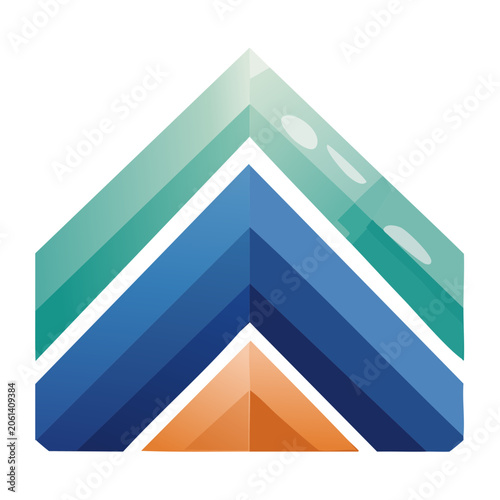 Layered Mountain Vector Icon with Gradient Colors