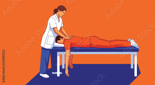 Person receiving massage therapy from healthcare professional